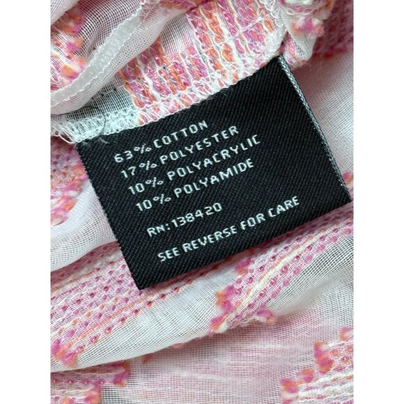 CARLISLE new york light blush pink abstract semi sheer gauzy modern blouse top - Picture 5 of 12